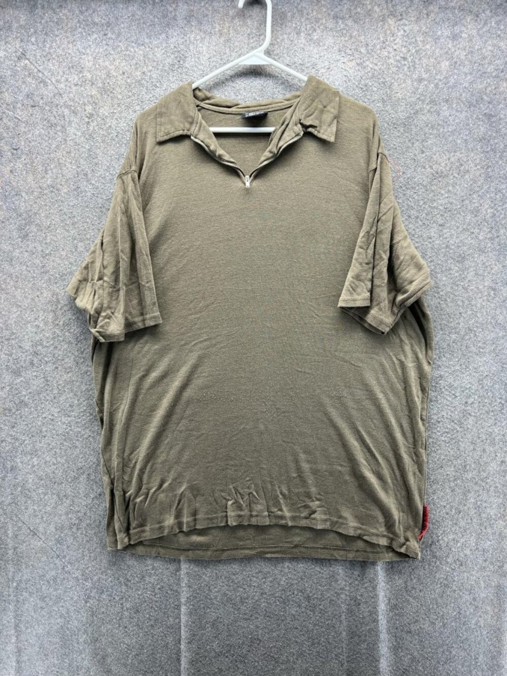Polo Jeans Co Ralph Lauren Polo Shirt Men XL Green 1/4 Zip Jersey Knit Casual